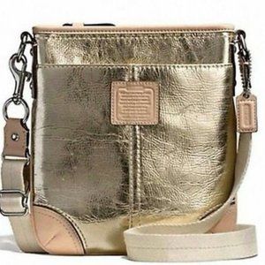 COACH Gold Metallic Crossbody bag purse NWT
